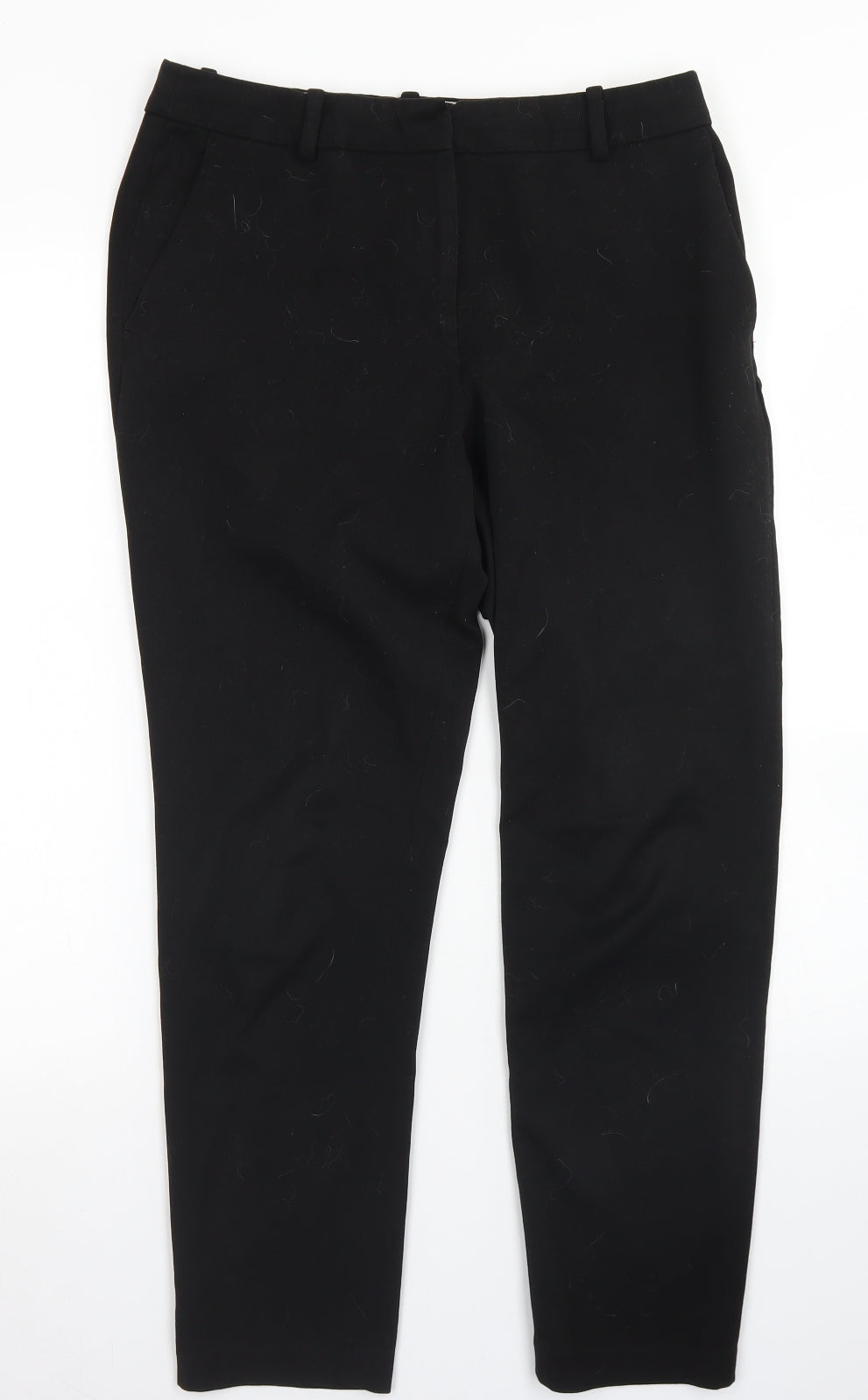 H&M Womens Black  Polyester Dress Pants Trousers Size 10 L25 in Regular Hook & Eye