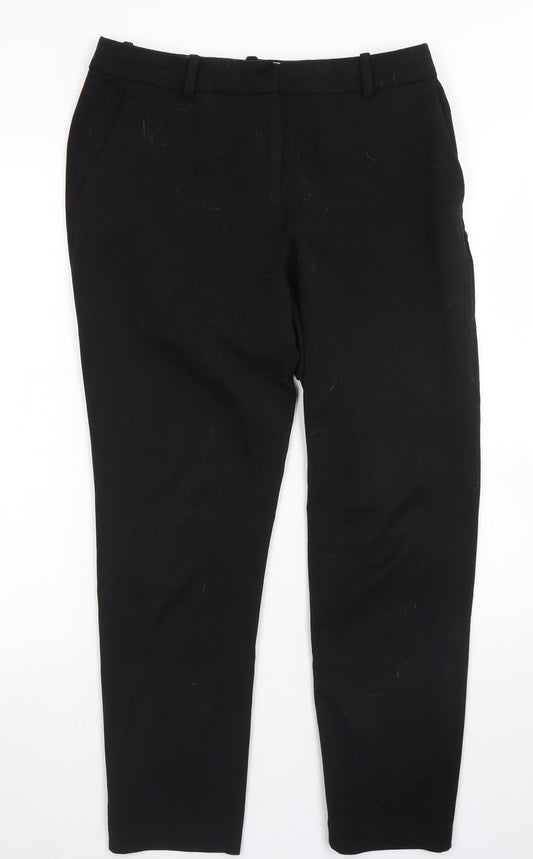 H&M Womens Black  Polyester Dress Pants Trousers Size 10 L25 in Regular Hook & Eye