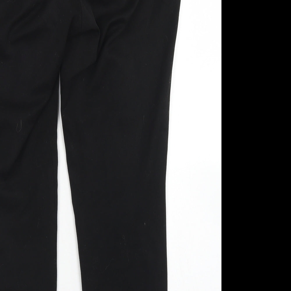H&M Womens Black  Polyester Dress Pants Trousers Size 10 L25 in Regular Hook & Eye