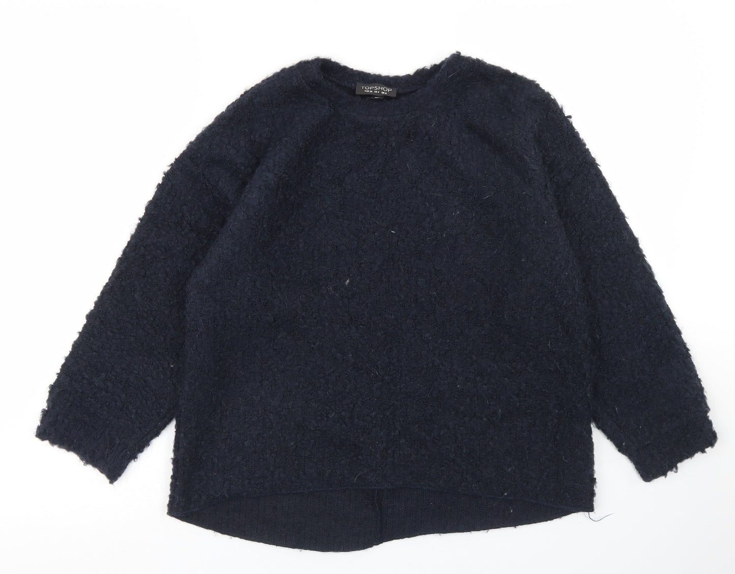 Topshop Womens Blue Crew Neck  Acrylic Pullover Jumper Size 8