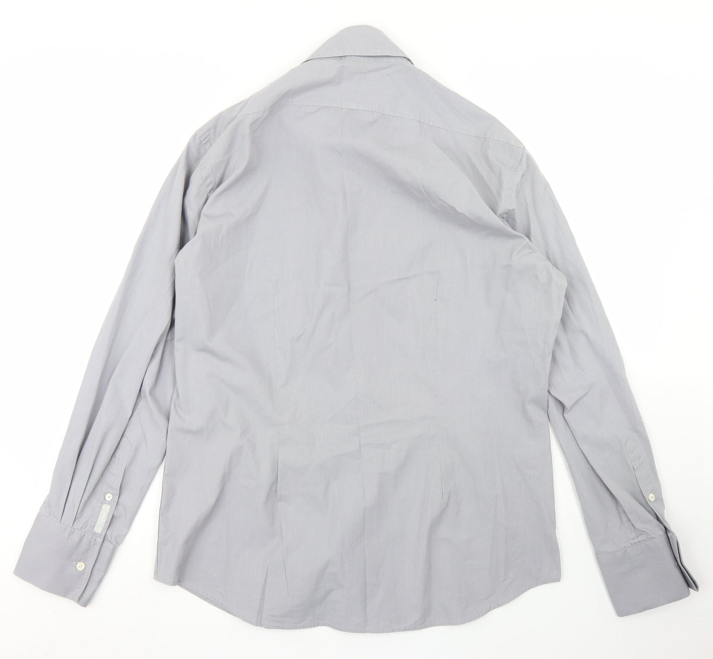 Full Circle Mens Grey  Cotton  Button-Up Size L Collared Button