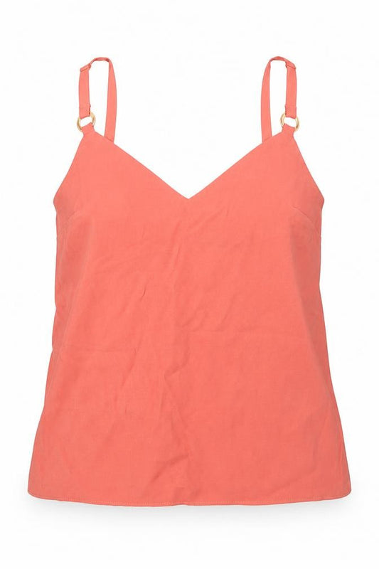 Topshop Womens Orange  Viscose Camisole Blouse Size 8 V-Neck