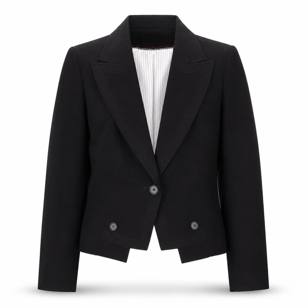 NEXT Womens Black  Vinyl Jacket Blazer Size 12