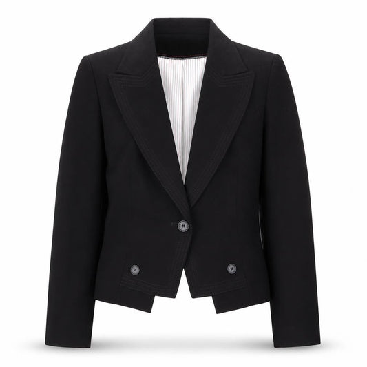 Next Womens Black  Vinyl Jacket Blazer Size 12