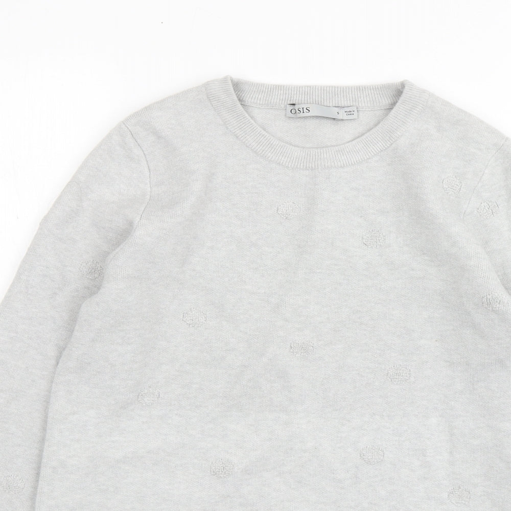 Oasis Womens Grey Round Neck   Pullover Jumper Size S