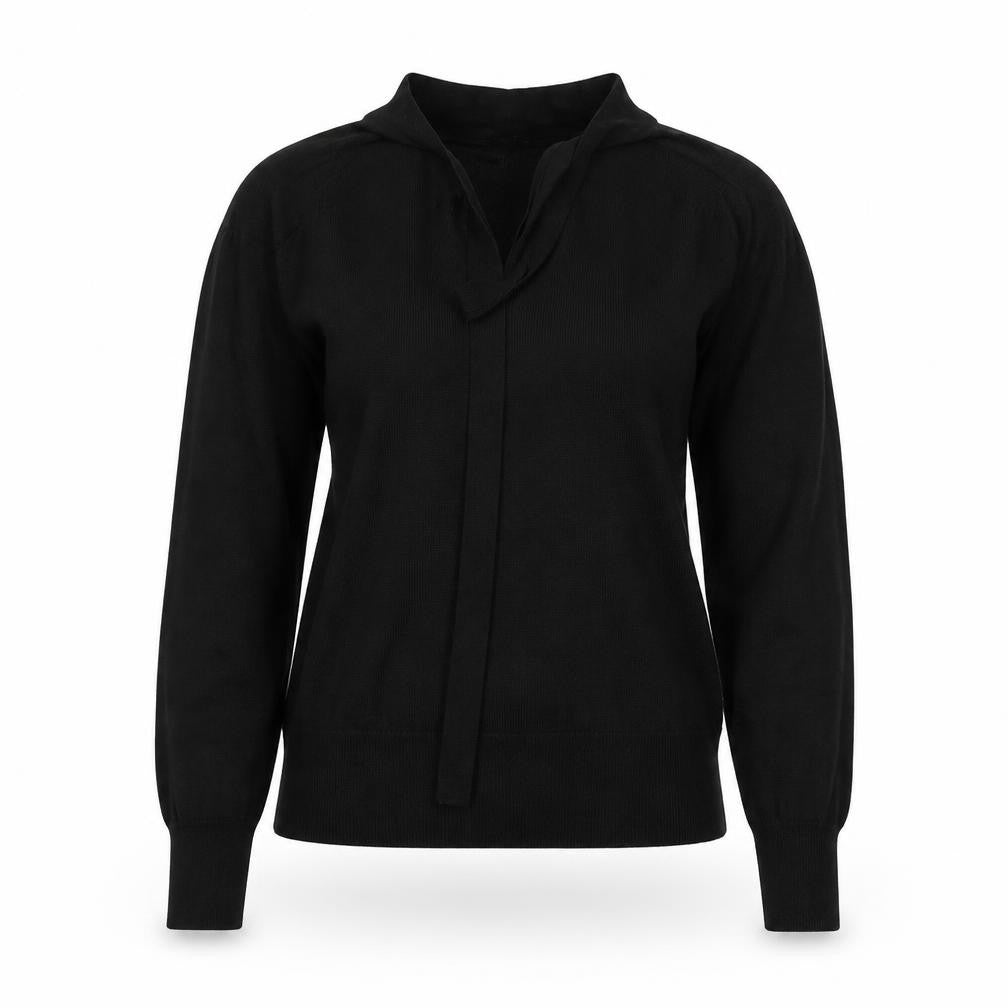 Oasis Womens Black Round Neck  Acrylic Pullover Jumper Size S