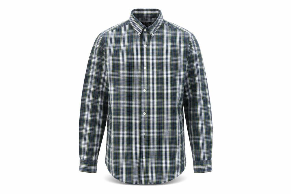 Maine  Mens Multicoloured Plaid Cotton  Button-Up Size L Collared