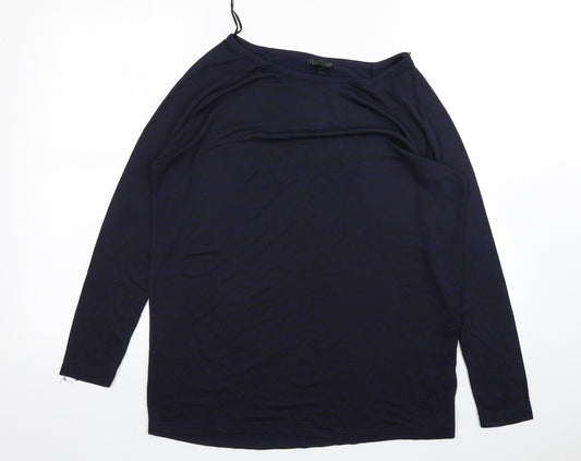 Topshop Womens Blue Round Neck  Viscose Pullover Jumper Size 10
