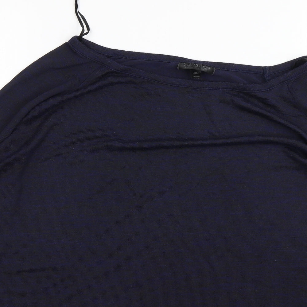 Topshop Womens Blue Round Neck  Viscose Pullover Jumper Size 10
