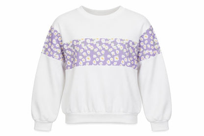 I SAW IT FIRST Womens White Floral Polyester Pullover Sweatshirt Size 6
