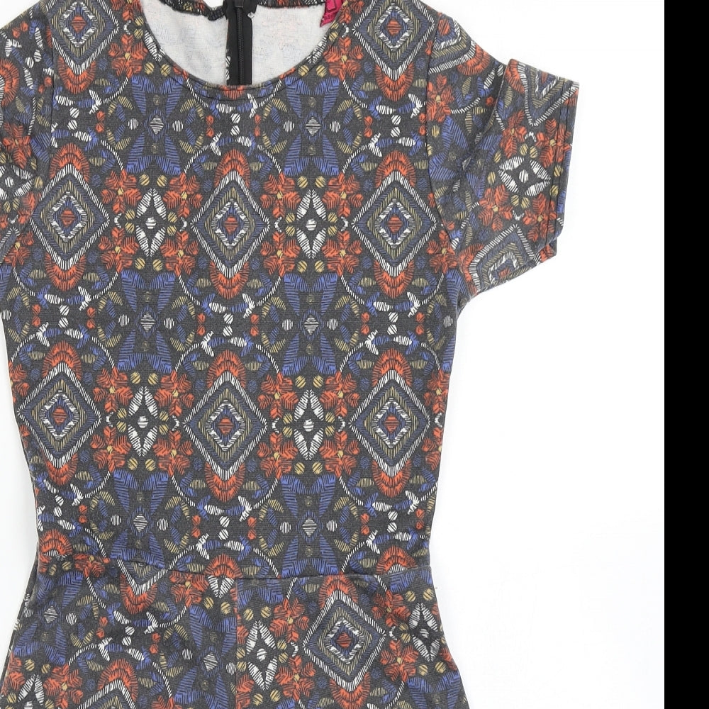 Boohoo Womens Multicoloured Batik Polyester Playsuit One-Piece Size 8 L4 in