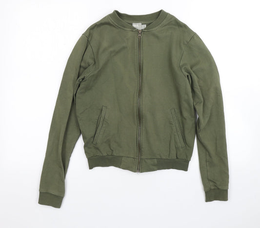 ASOS Womens Green  Cotton Full Zip Sweatshirt Size 8