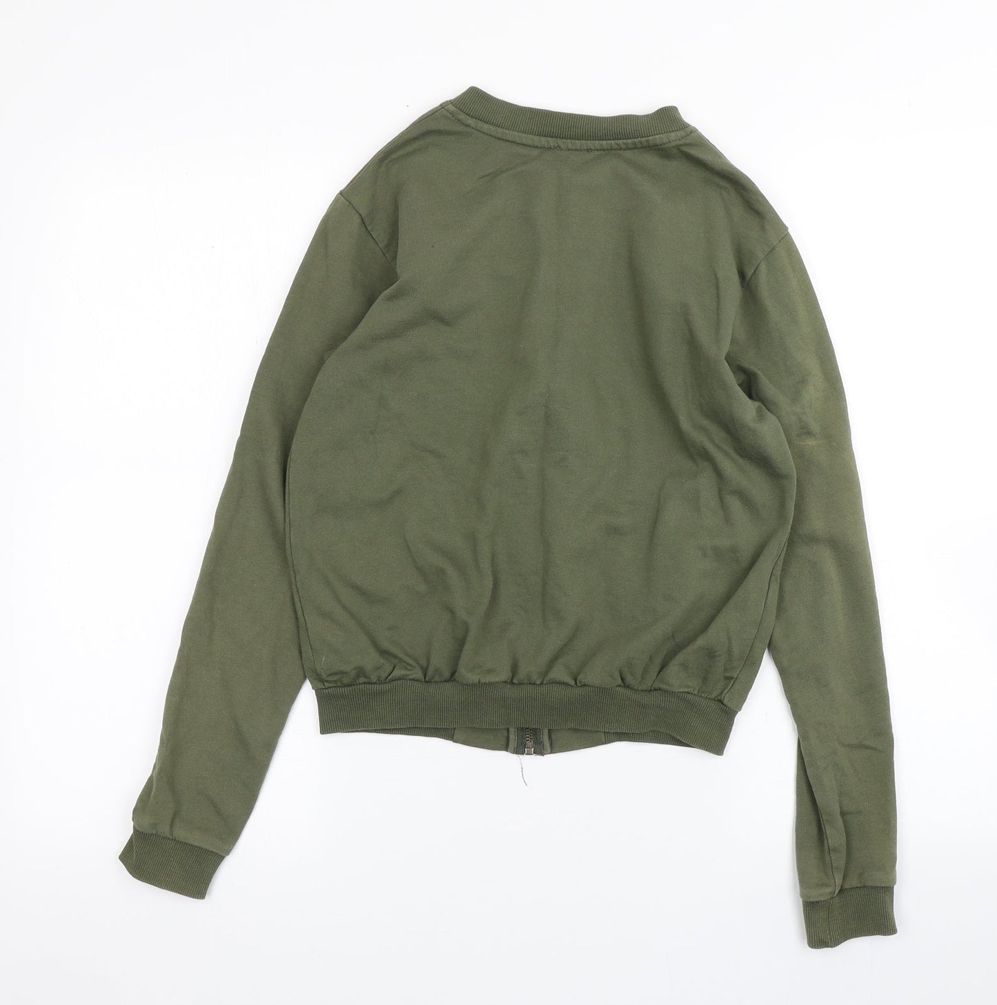 ASOS Womens Green  Cotton Full Zip Sweatshirt Size 8