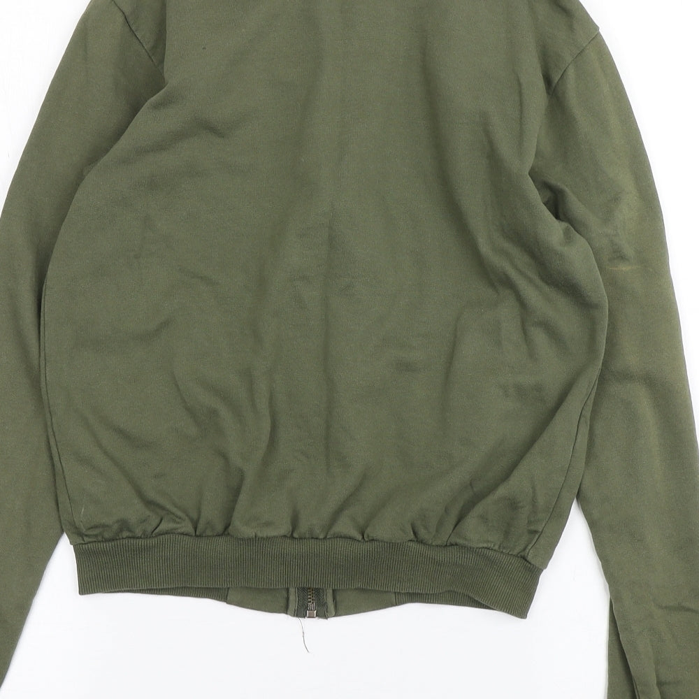 ASOS Womens Green  Cotton Full Zip Sweatshirt Size 8