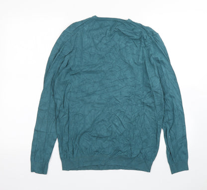 Zara Womens Green V-Neck   Pullover Jumper Size M