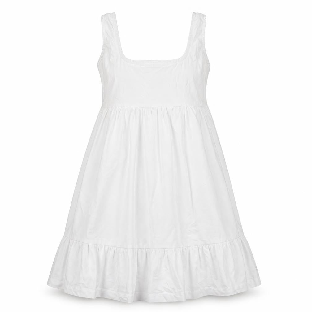 Mango Womens White  Cotton Trapeze & Swing  Size 2XS  Round Neck