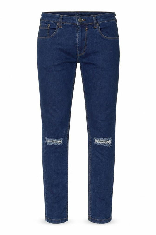 Soul Star Mens Blue  Cotton Skinny Jeans Size 32 in L35 in Extra-Slim Zip