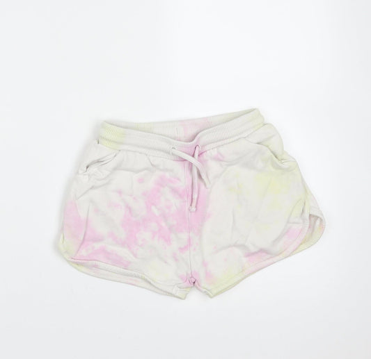 NEXT Girls Ivory  Cotton Hot Pants Shorts Size 7 Years  Regular  - tie dye
