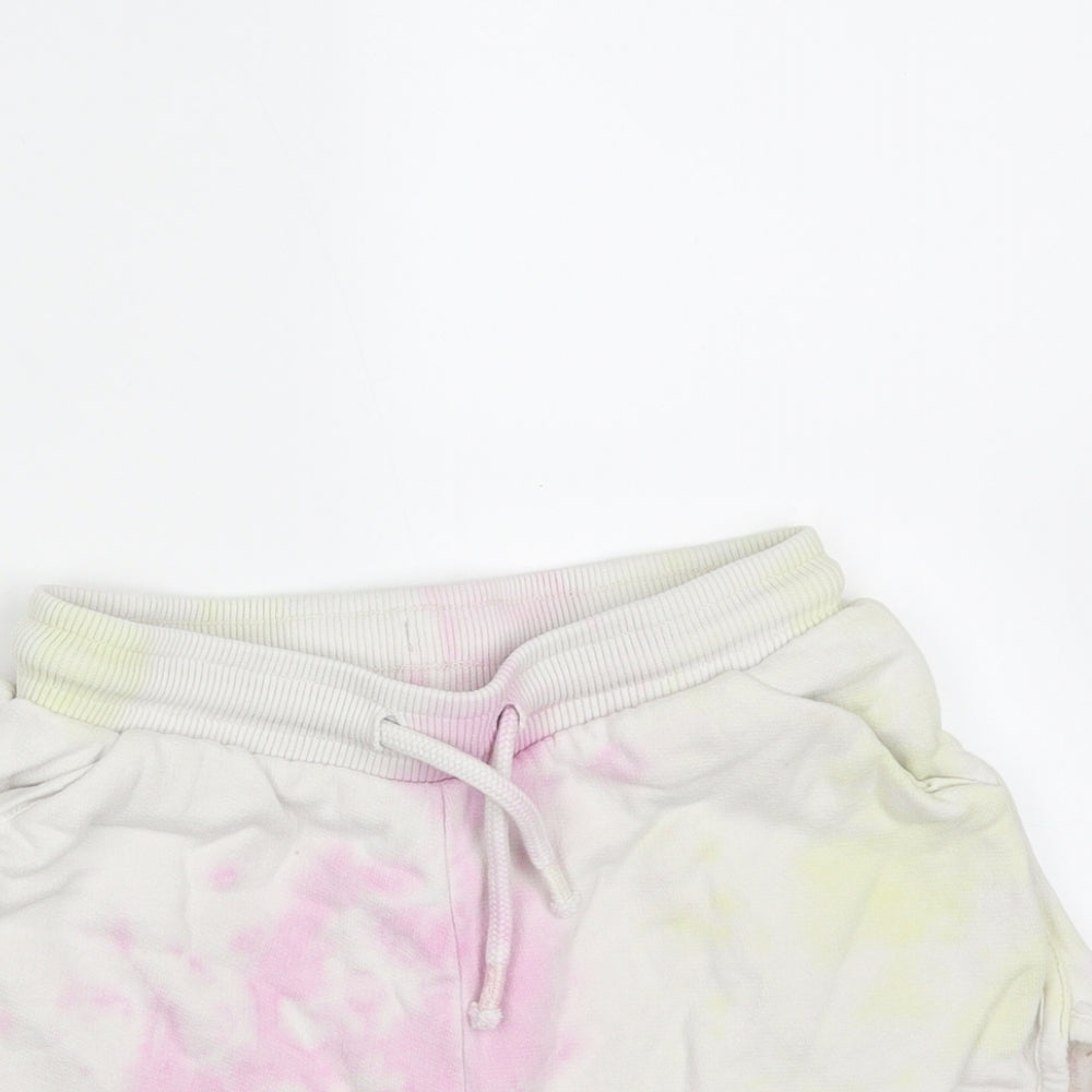 NEXT Girls Ivory  Cotton Hot Pants Shorts Size 7 Years  Regular  - tie dye
