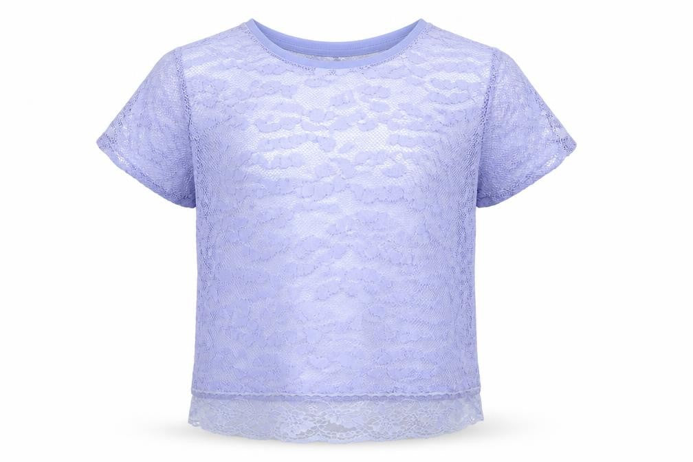 George Girls Purple  Polyester Basic Blouse Size 10-11 Years Round Neck  - heart pattern
