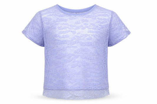 George Girls Purple  Polyester Basic Blouse Size 10-11 Years Round Neck  - heart pattern