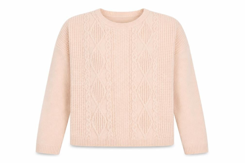 Select Womens Pink Round Neck Geometric Acrylic Pullover Jumper Size M