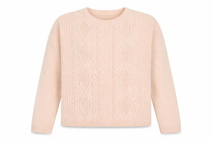 Select Womens Pink Round Neck Geometric Acrylic Pullover Jumper Size M