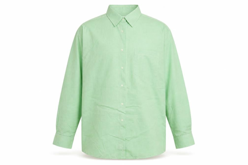 Piscador Mens Green  Polyester  Button-Up Size 16 Collared Button