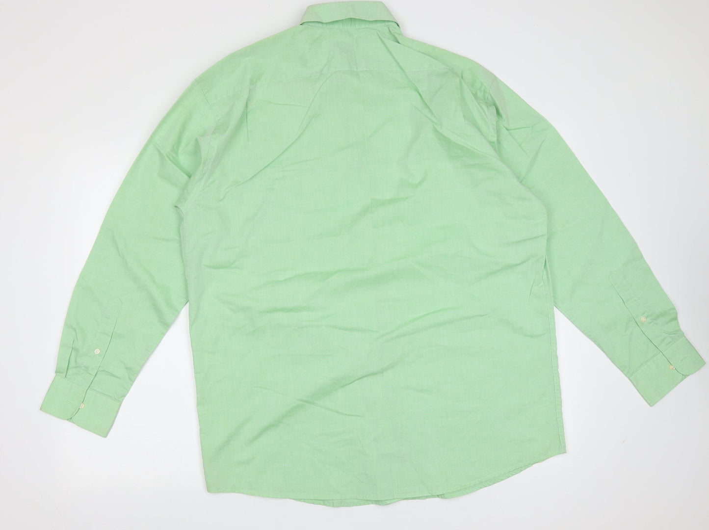Piscador Mens Green  Polyester  Button-Up Size 16 Collared Button