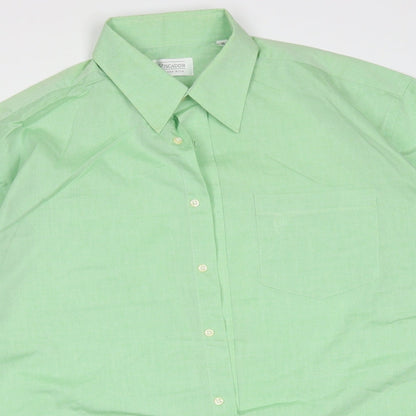 Piscador Mens Green  Polyester  Button-Up Size 16 Collared Button