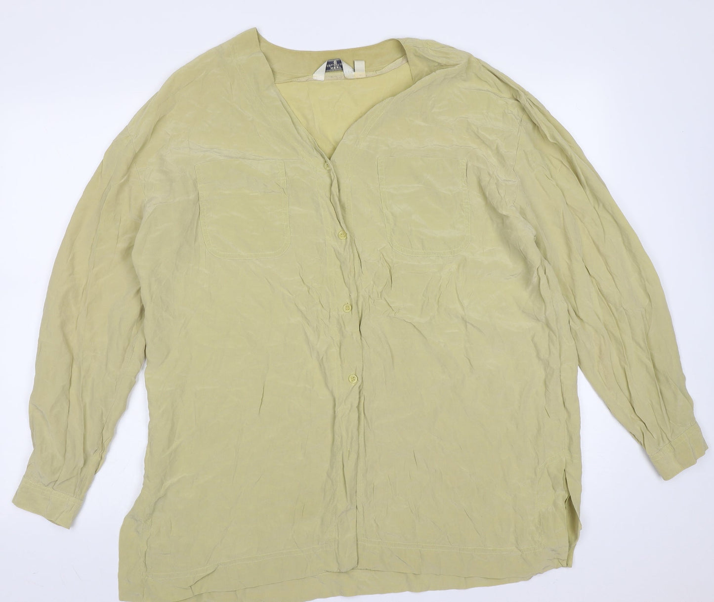 NEXT Womens Beige  Polyester Blend Basic Blouse Size M V-Neck