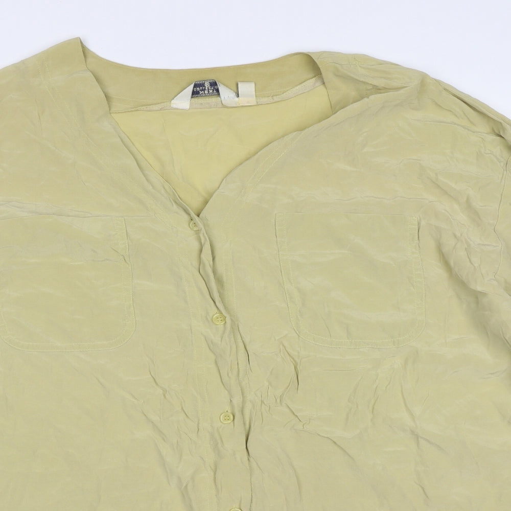 NEXT Womens Beige  Polyester Blend Basic Blouse Size M V-Neck