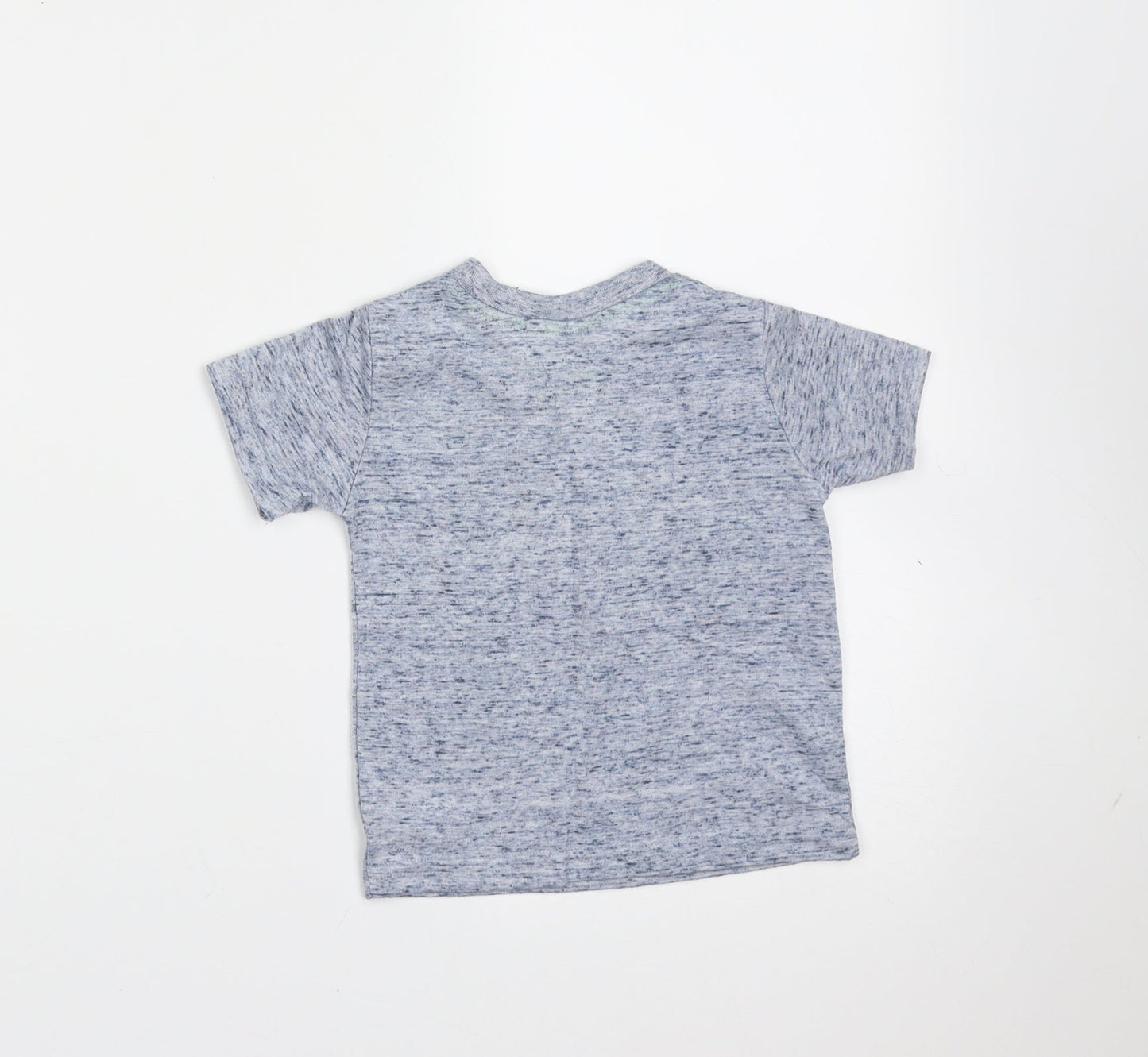 Mini Rebel Boys Blue  Polyester Basic T-Shirt Size 12-18 Months Round Neck  - dude