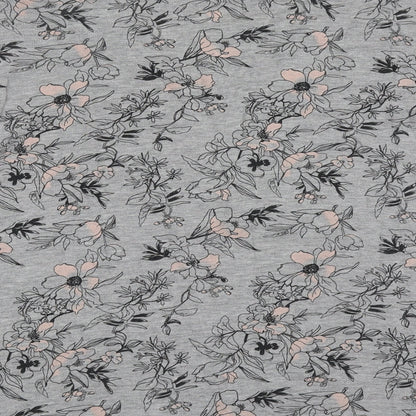 Preloved arista Womens Grey Floral Cotton Basic T-Shirt Size 14 Round Neck - Label