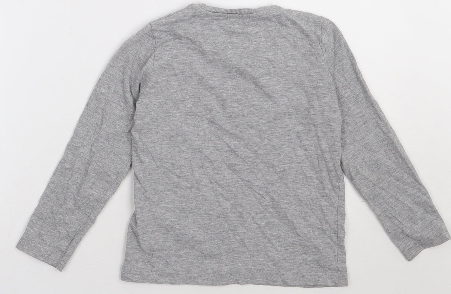 Marks and Spencer Boys Grey  Cotton Basic Casual Size 5-6 Years Crew Neck Button