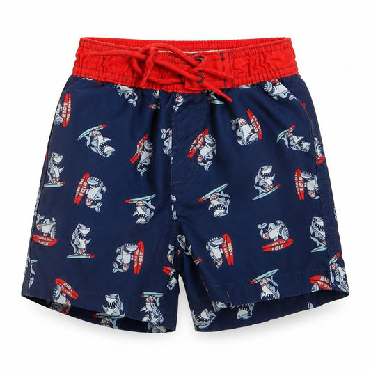 Primark Boys Blue Geometric Polyester Sweat Shorts Size 2-3 Years  Regular Tie - Ride the Waves