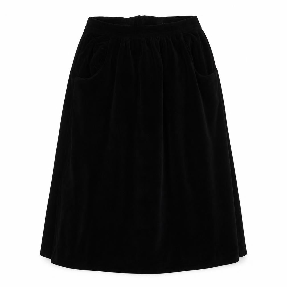 Preworn Womens Black  Polyacrylate Fibre A-Line Skirt Size S   Zip