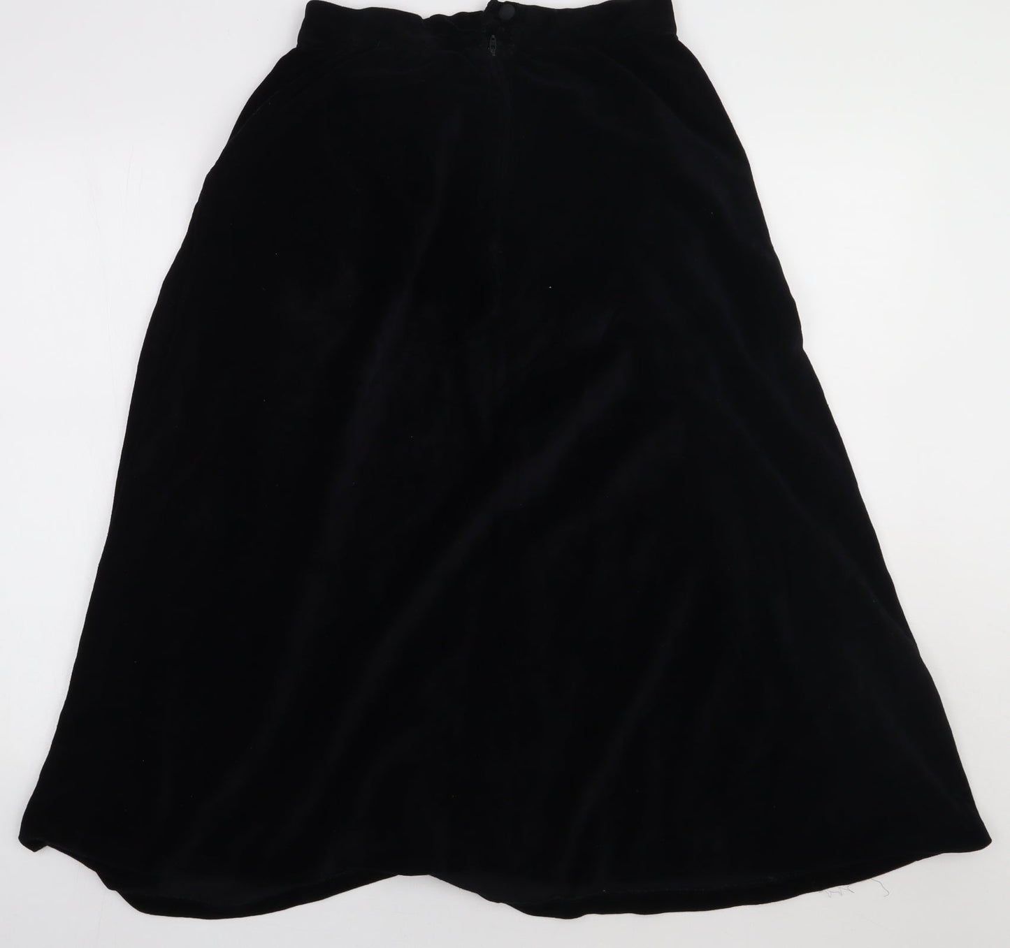Preworn Womens Black  Polyacrylate Fibre A-Line Skirt Size S   Zip