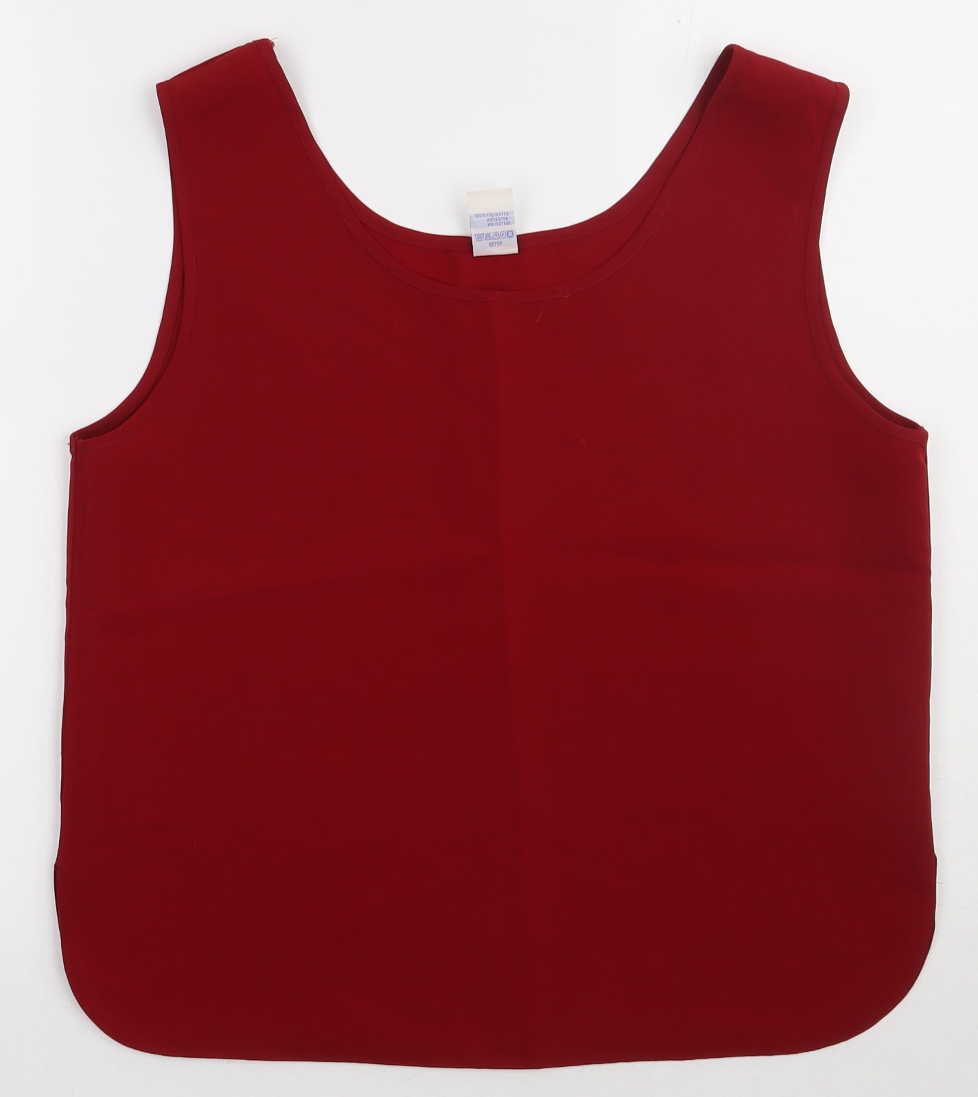 Preworn Womens Red  Polyester Basic Tank Size 12 Scoop Neck