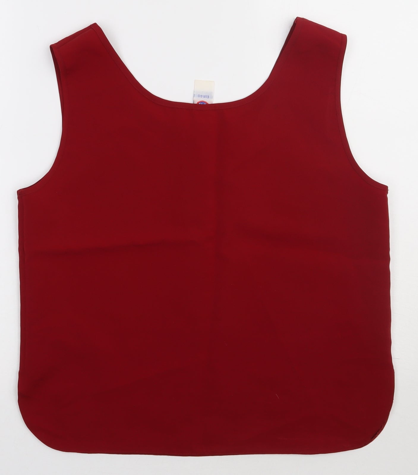 Preworn Womens Red  Polyester Basic Tank Size 12 Scoop Neck