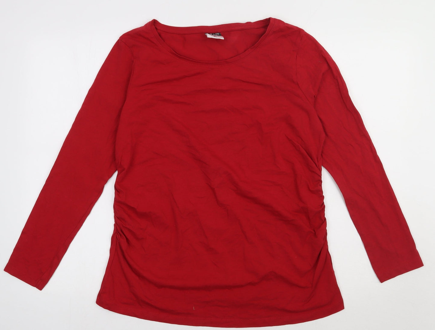 Up2Fashion Womens Red  Cotton Pullover Sweatshirt Size L  Pullover