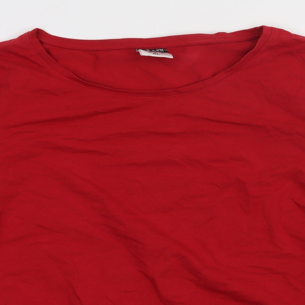 Up2Fashion Womens Red  Cotton Pullover Sweatshirt Size L  Pullover