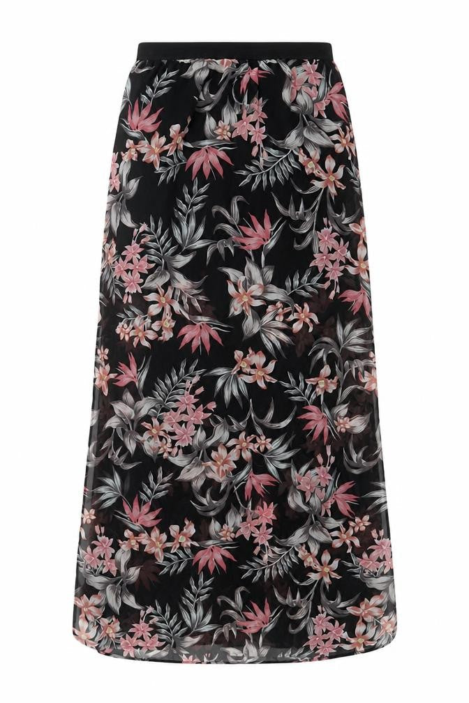 h7m Womens Pink Floral Polyester A-Line Skirt Size 4