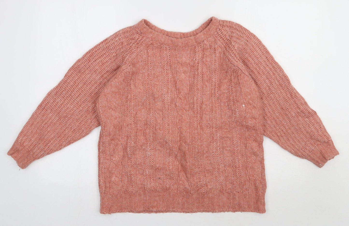 Preworn Womens Pink Argyle/Diamond Acrylic Pullover Sweatshirt Size M  Pullover