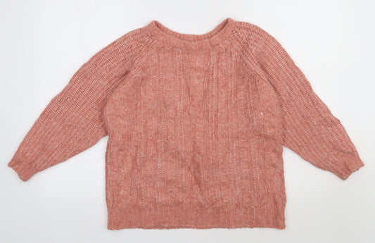 Preworn Womens Pink Argyle/Diamond Acrylic Pullover Sweatshirt Size M  Pullover