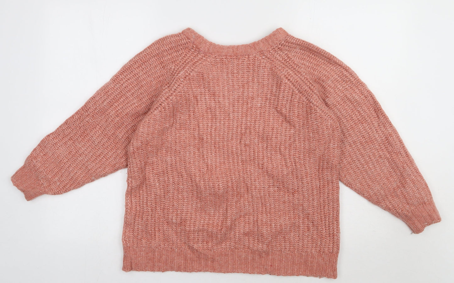 Preworn Womens Pink Argyle/Diamond Acrylic Pullover Sweatshirt Size M  Pullover