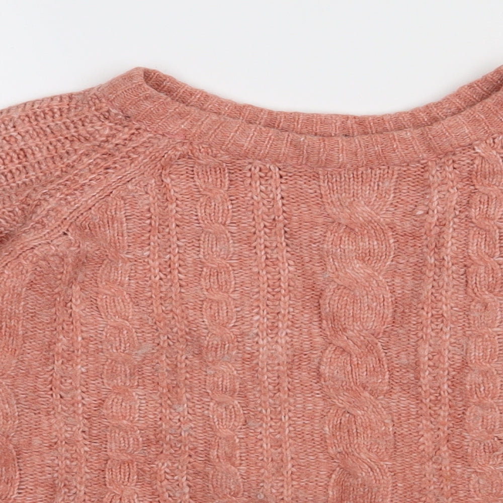 Preworn Womens Pink Argyle/Diamond Acrylic Pullover Sweatshirt Size M  Pullover