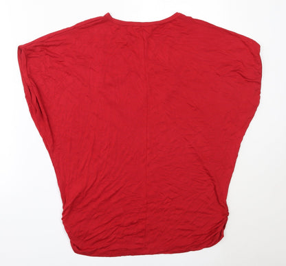 Preloved Elisa Womens Red  Viscose Basic T-Shirt Size XL Round Neck - Back