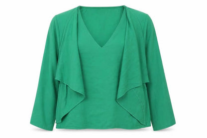 In the Style Womens Green  Polyester Basic Blouse Size 14 V-Neck