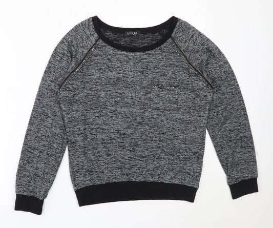 Quiz Womens Grey  Polyester Pullover Sweatshirt Size S